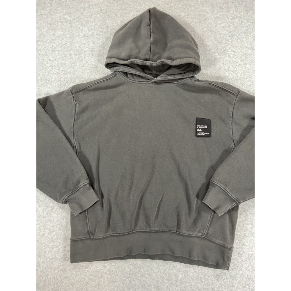 Zara Boys Coolest Dude In The Streets Grey Faded Hoodie Size 11-12 152 2701